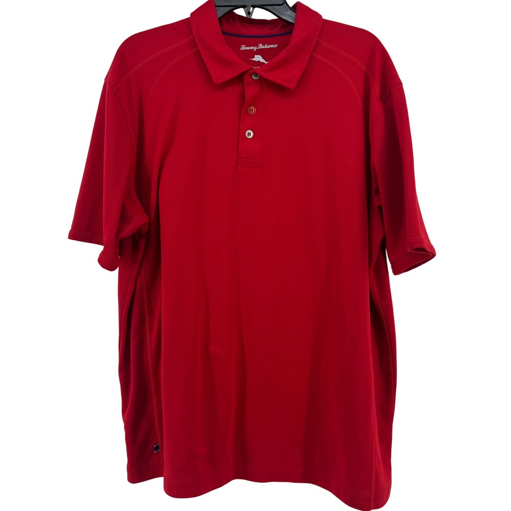 Tommy Bahama Mens XXL Red Short Sleeve Performance Polo Shirt